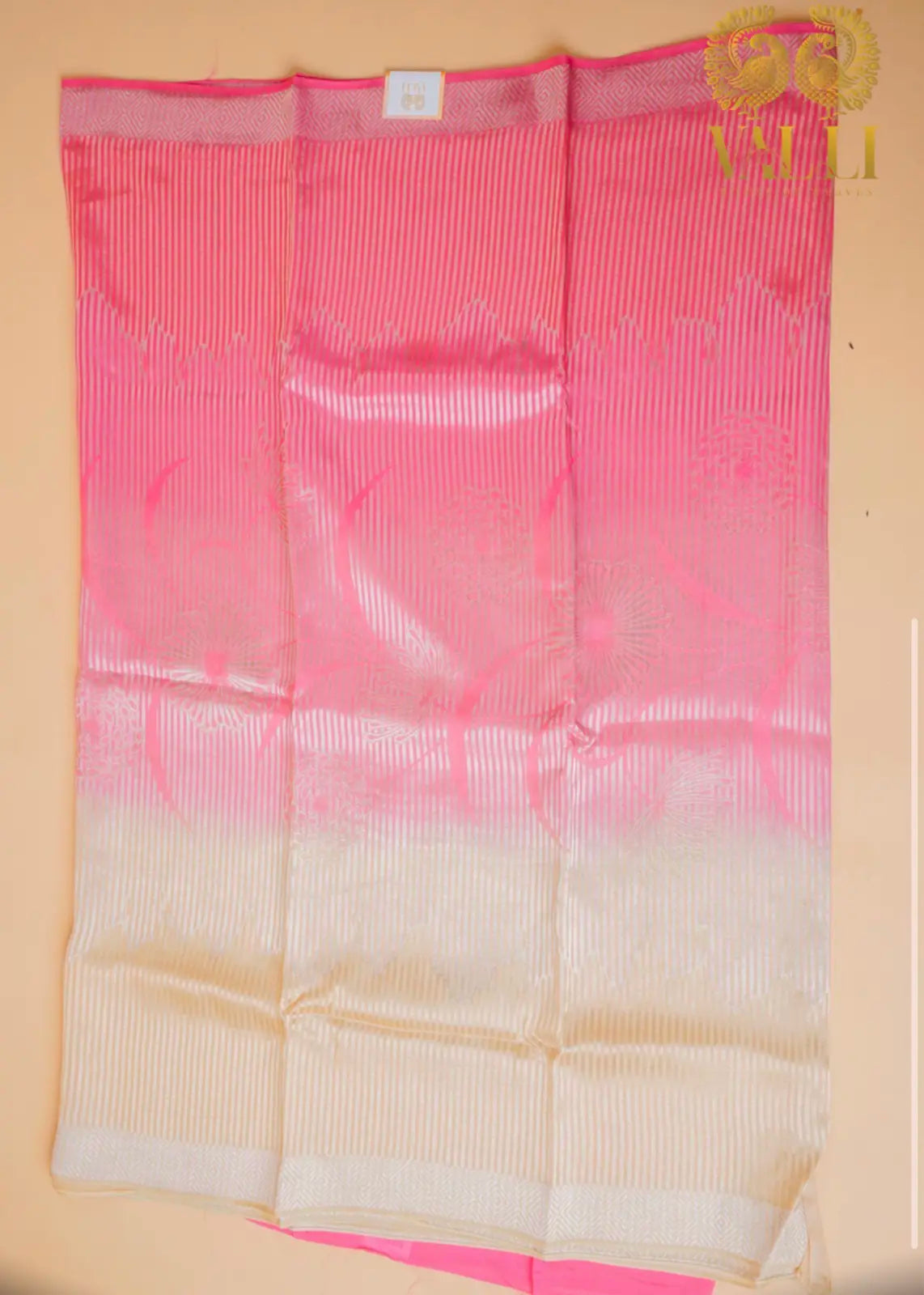 Banarasi crêpe Silk ombré shade silver Zari 