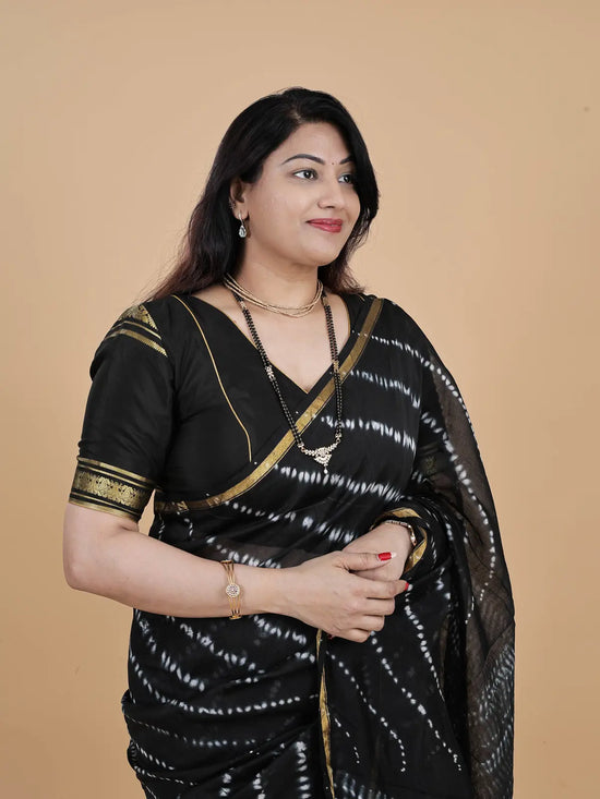 Pure Cotton Saree with All-Over Shibori Print