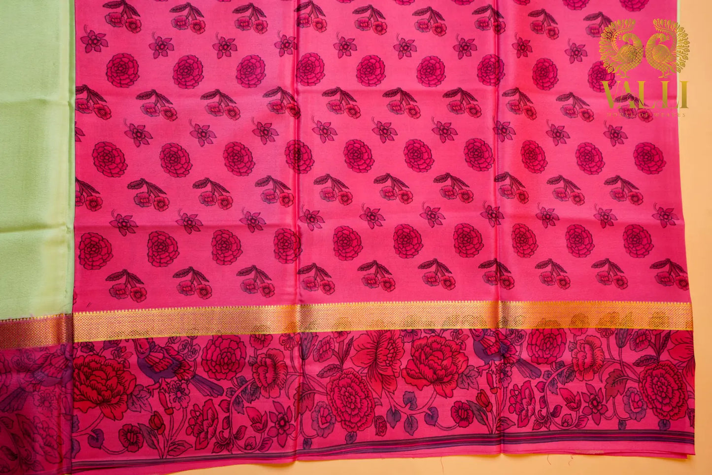 Kalamkari Pure Crepe Silk Saree 