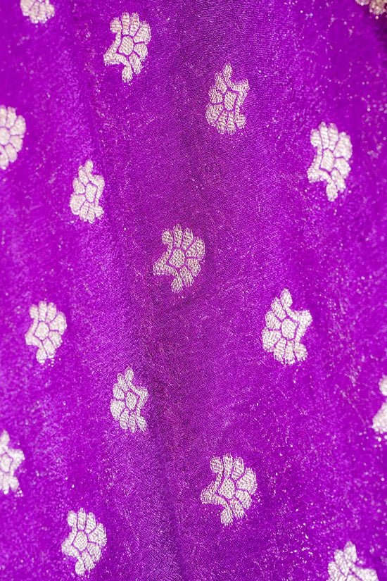 Purple Tissue Silk Saree with Silver Zari Motifs