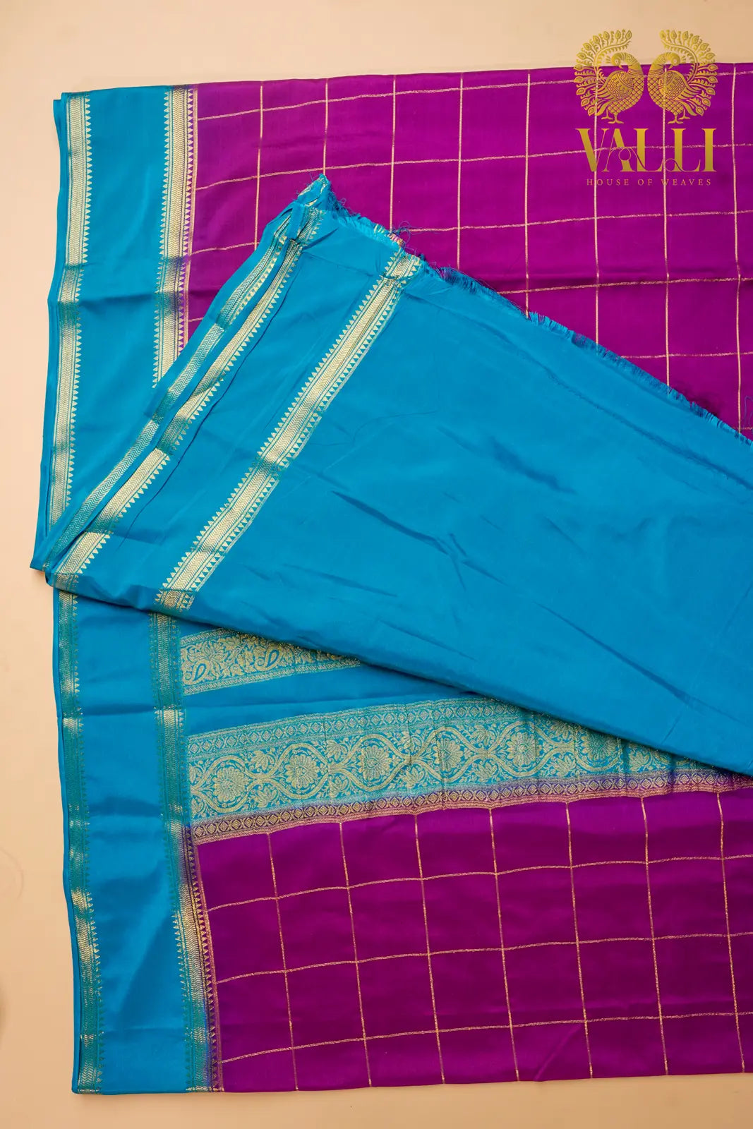 Sumathi’S checks Semi Crepe  – Purple