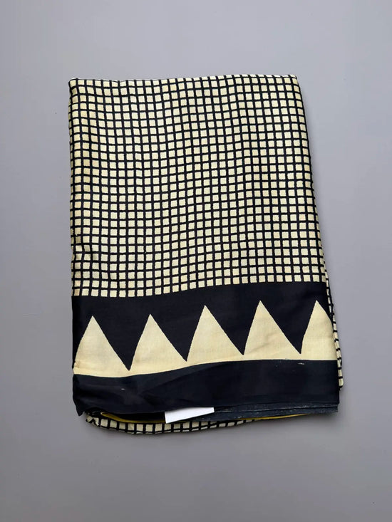 Modal Silk Saree in black checked 