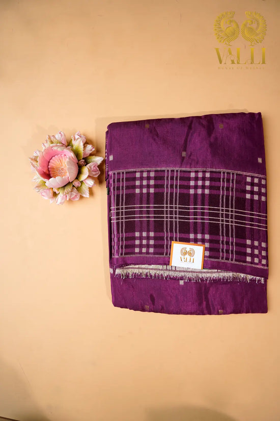 Dual Tone Silk Saree – Royal Magenta with Olive Green Contrast