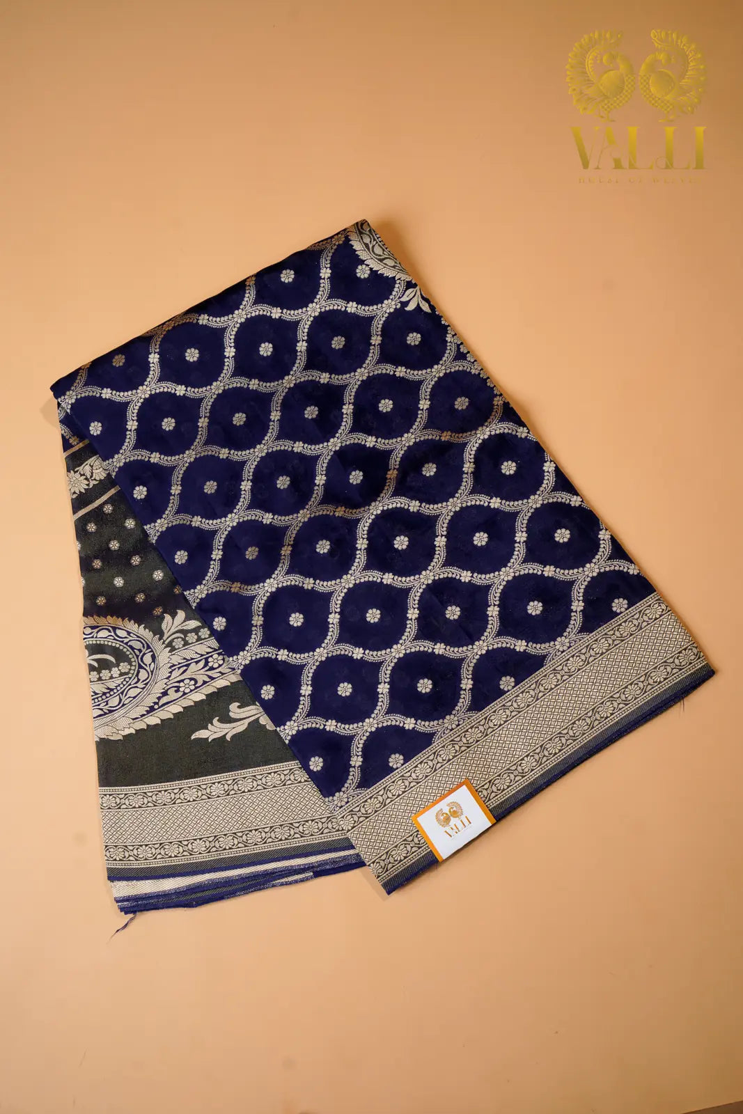 Royal Blue  Zari georgette Banarasi Silk Saree