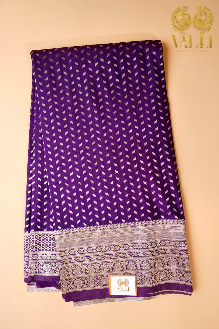 Regal Plum Semi-Banarasi Saree