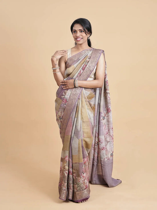 Crush Georgette Saree – Digital Print with Soft Viscose Blouse