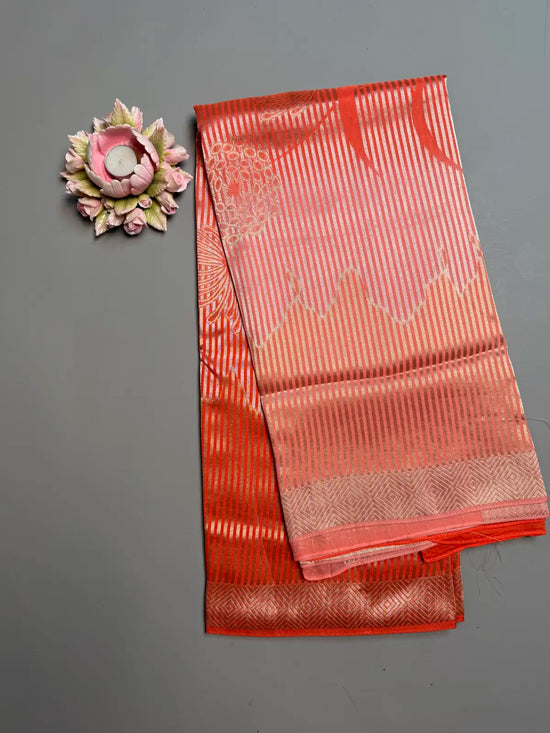 Banarasi Crepe Silk Saree in Sunset Ombré