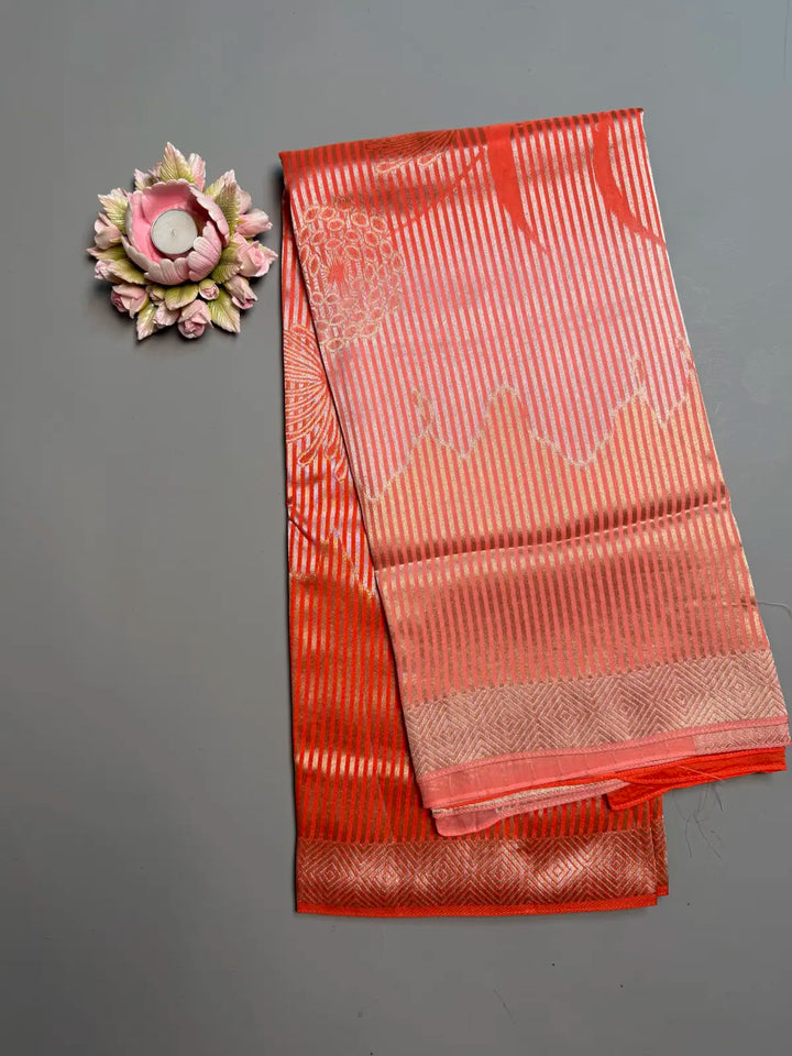 Banarasi Crepe Silk Saree in Sunset Ombré
