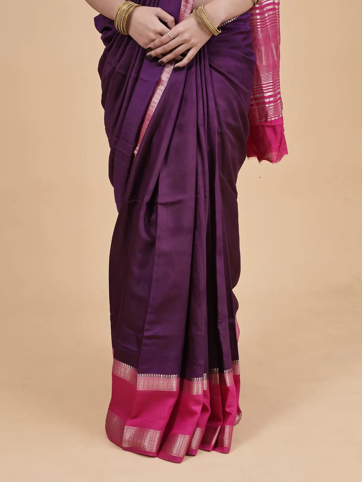 COTTON DUAL TONE - WINE + RANI PINK