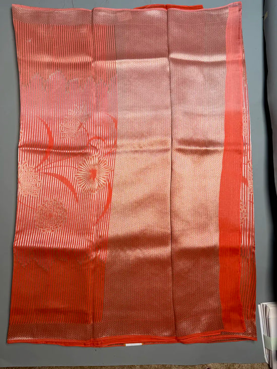 Banarasi Crepe Silk Saree in Sunset Ombré